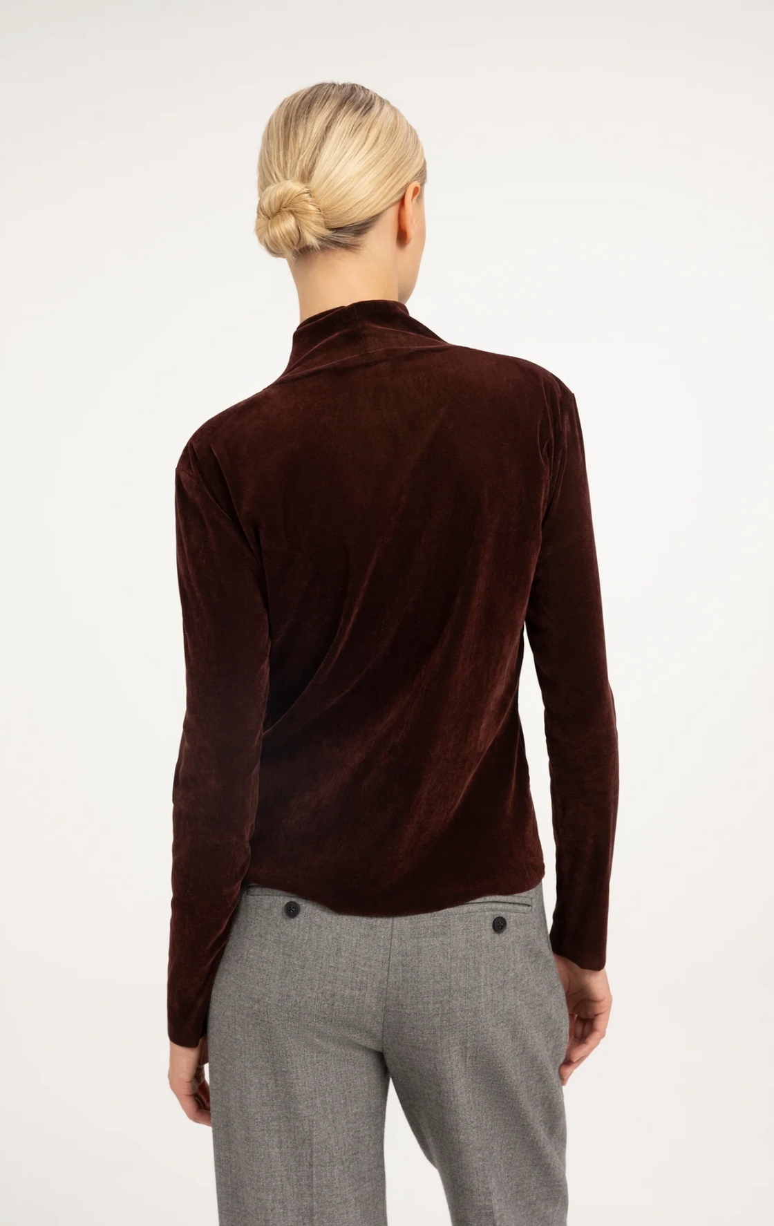 Velvet Mesh High Neck