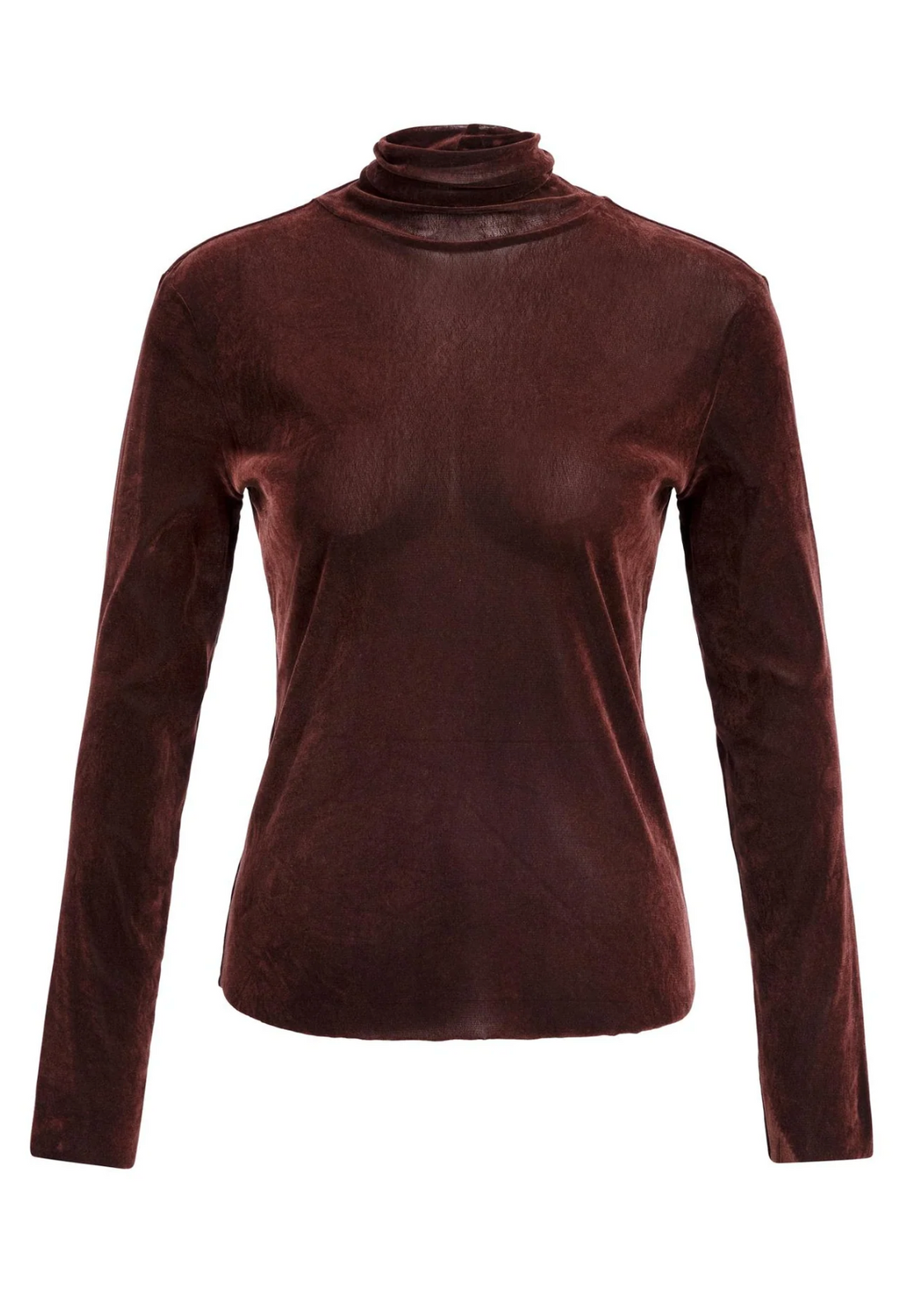 Velvet Mesh High Neck