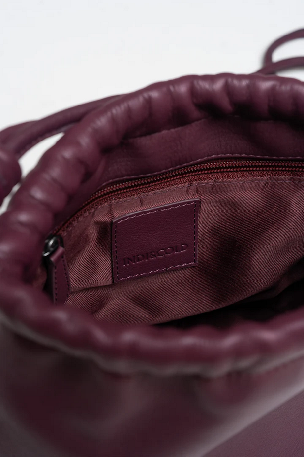 Gathered Leather Tote
