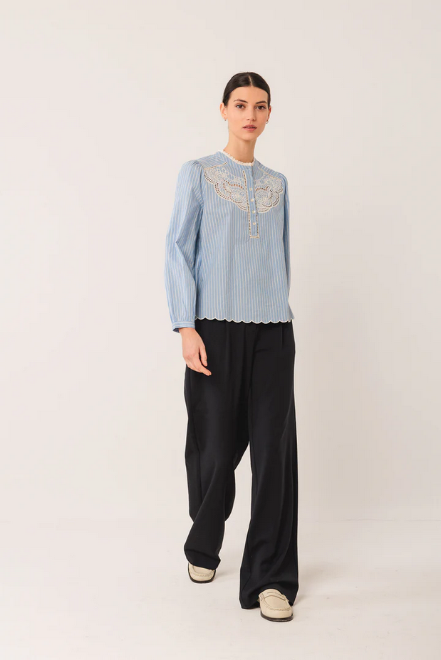 Embroidered Poplin Blouse