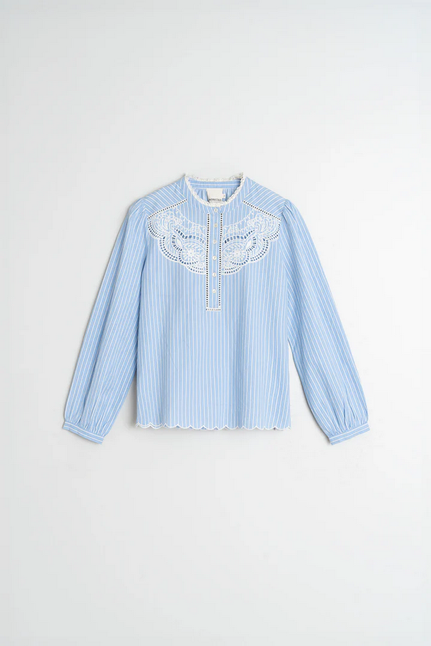Embroidered Poplin Blouse