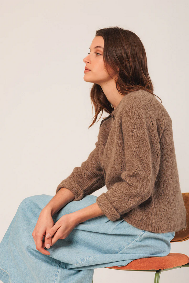 Crochet Camel Cardigan