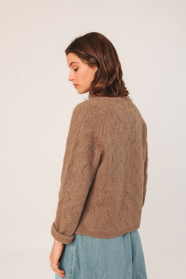 Crochet Camel Cardigan