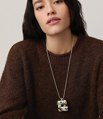 Woven Square Pendent Necklace