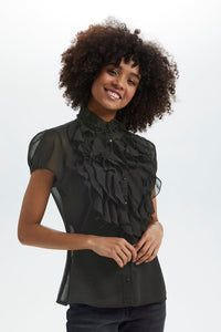 SAINT TROPEZ LILJA SHIRT -  BLACK