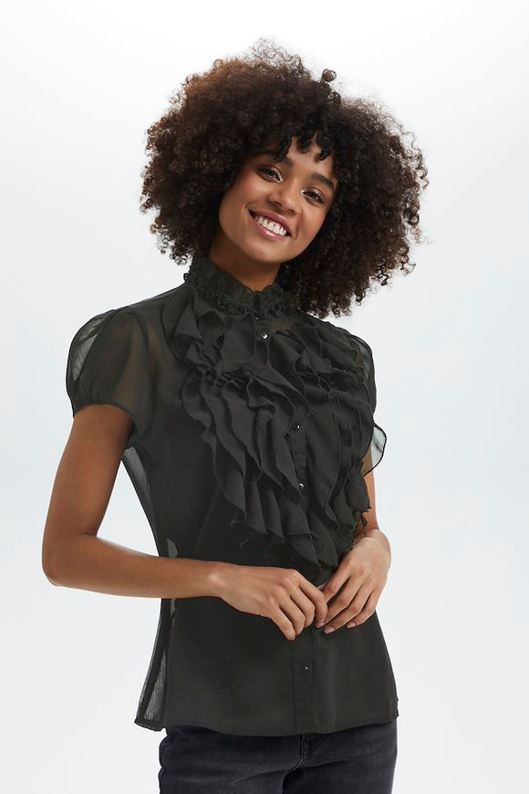SAINT TROPEZ LILJA SHIRT -  BLACK