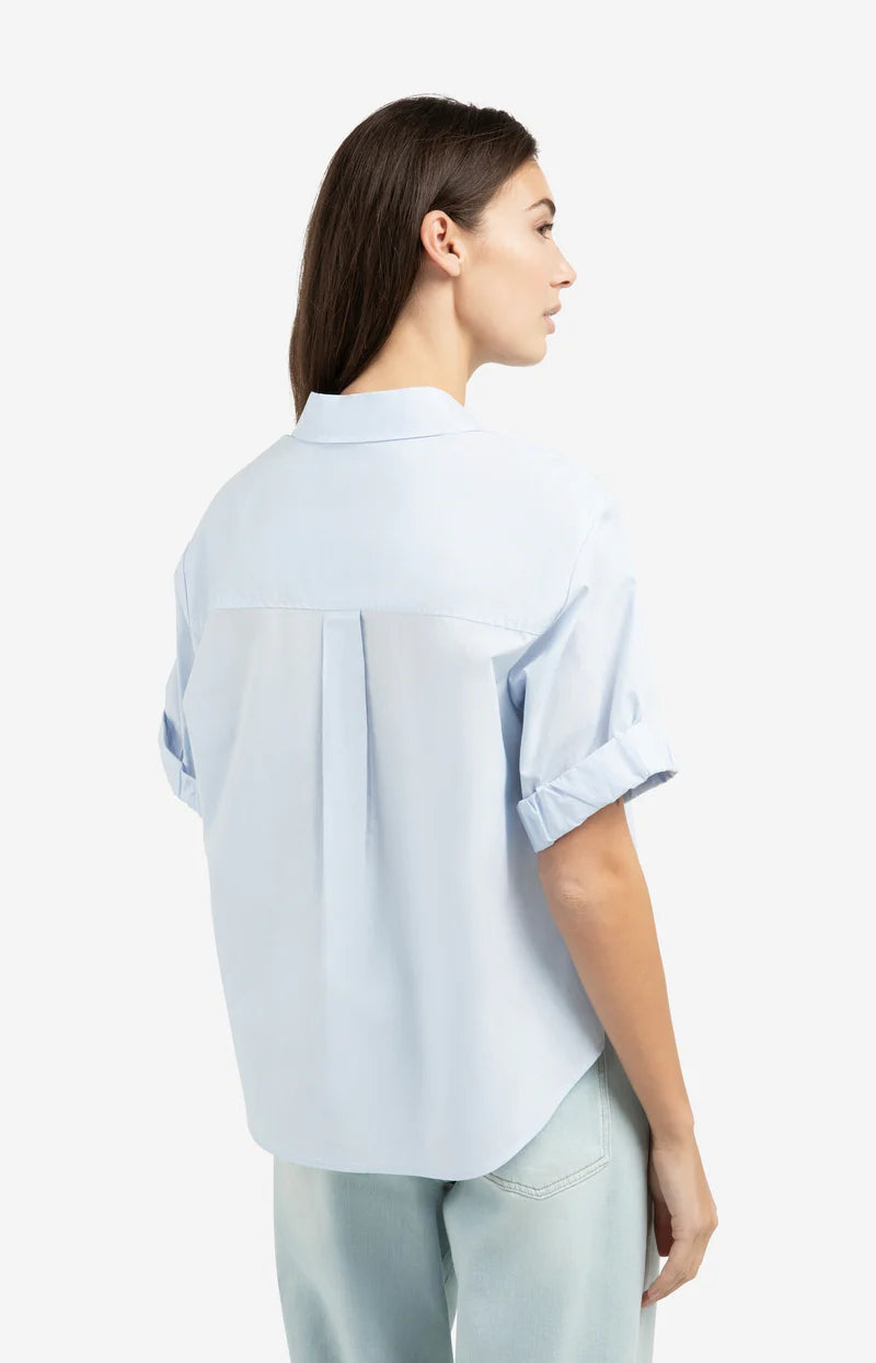 Blouse with Short Roll Up Sleeve