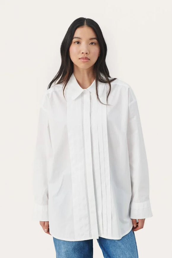 PART TWO CESSE BUTTON UP SHIRT -  BRIGHT WHITE