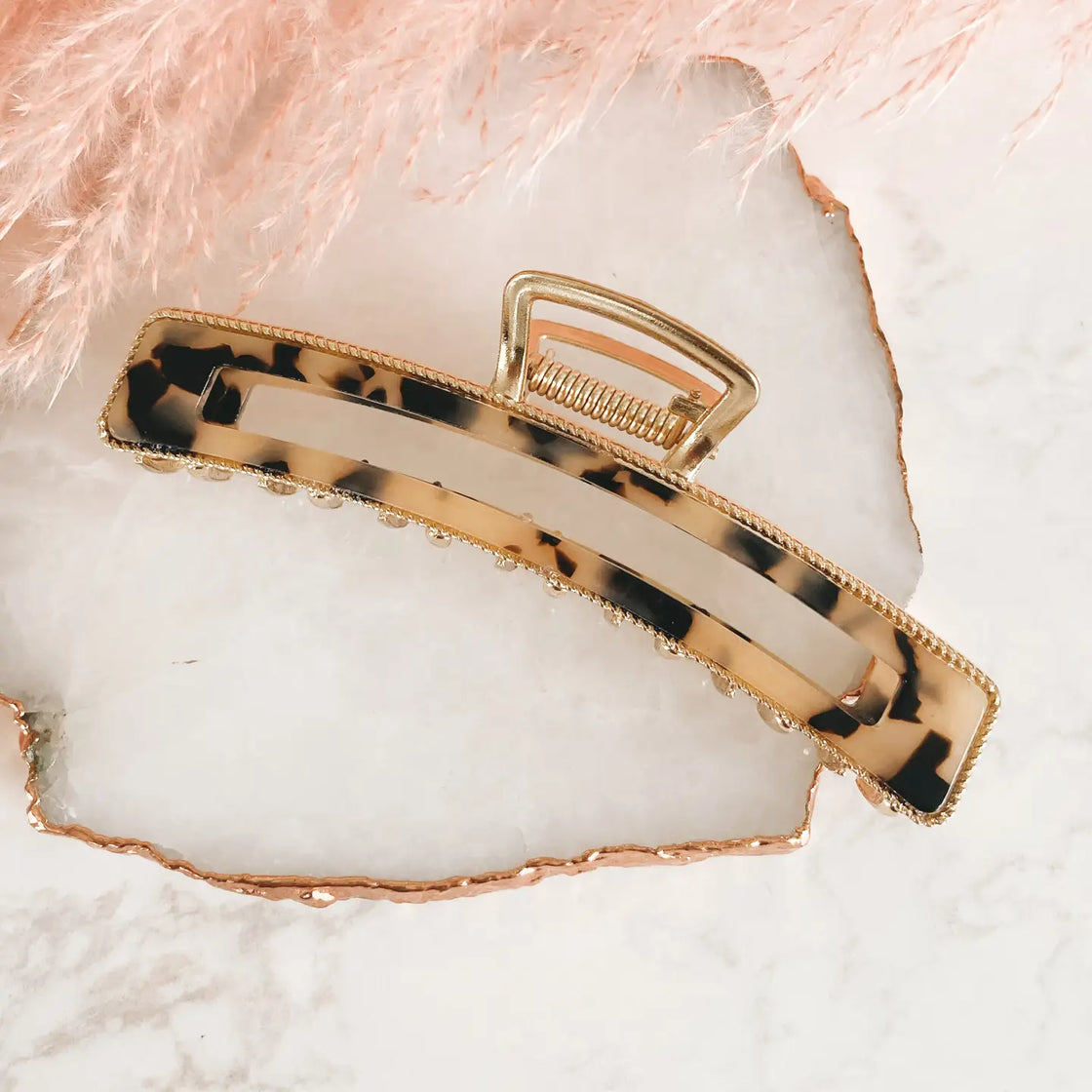 Gold Metal + Tortoise Claw Clip