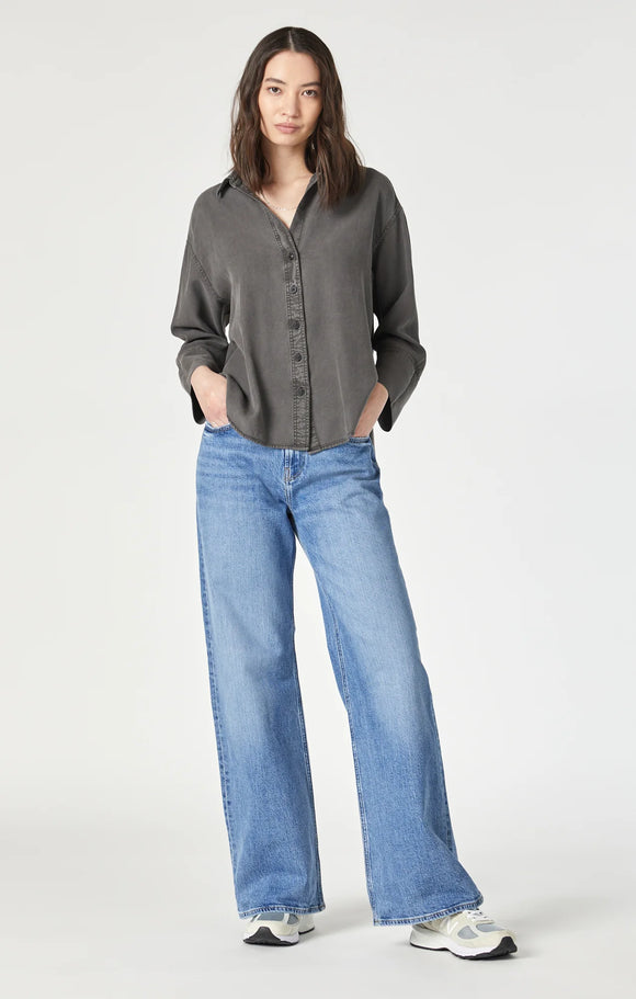 MAVI FLORIDA WIDE LEG DENIM -  LIGHT BRUSHED RECYCLED BLUE
