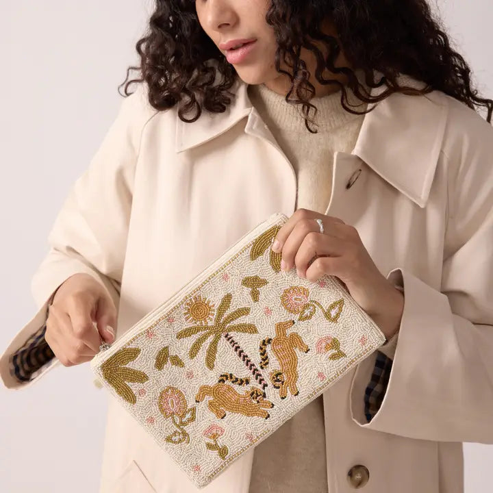 Ava Bronze Beaded Bag