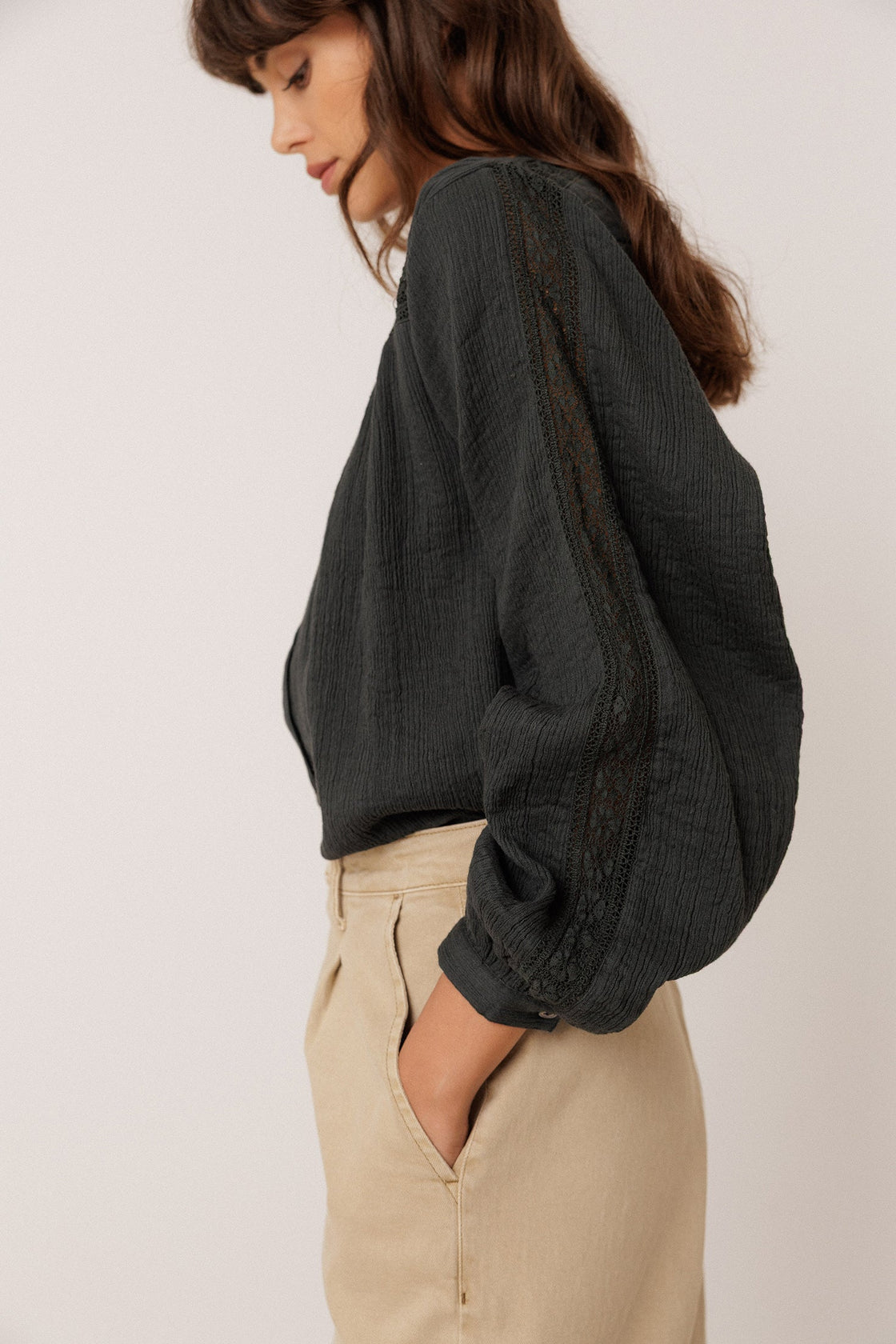 Combination Blouse With Lace