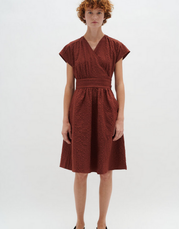 IN WEAR EDENA WRAP DRESS -  CHERRY MAHOGANY
