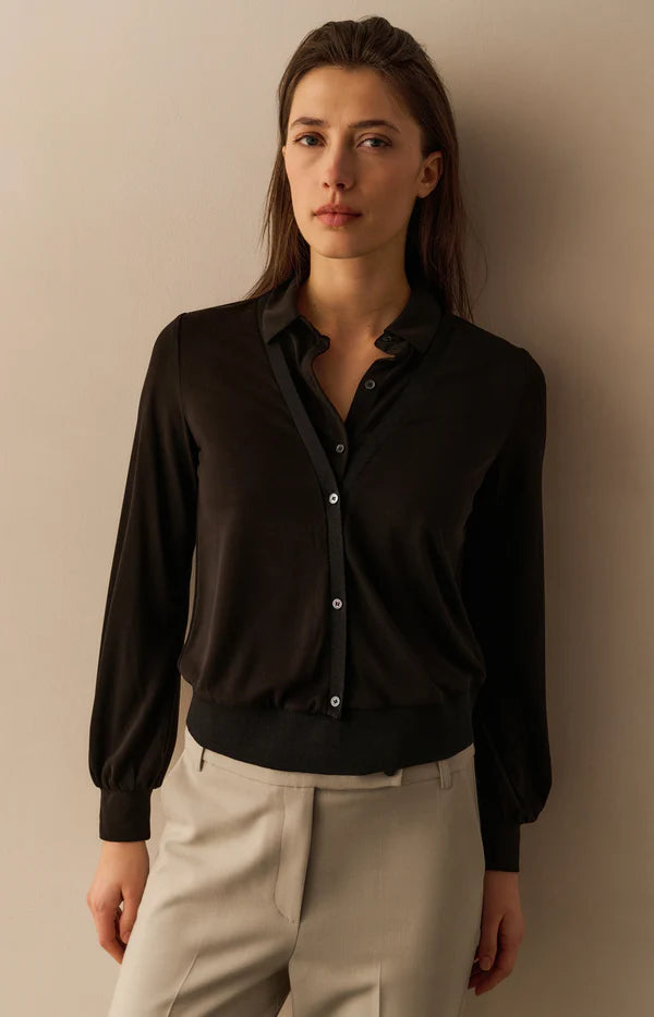 Jersey Blouse With Double Layer