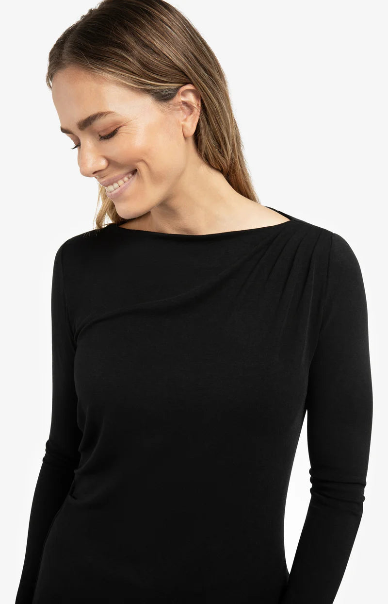 Jersey Top With Pleated Neckline