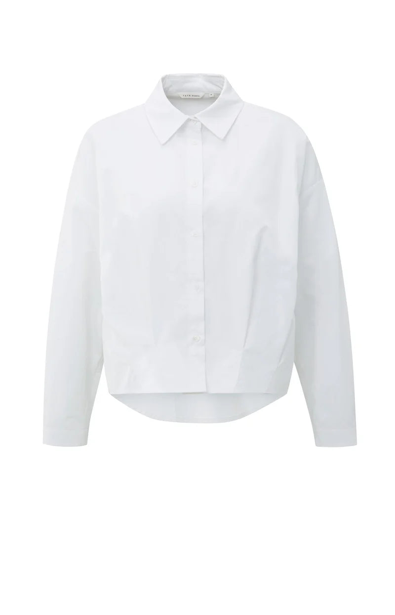 Poplin Blouse with Front Pleat