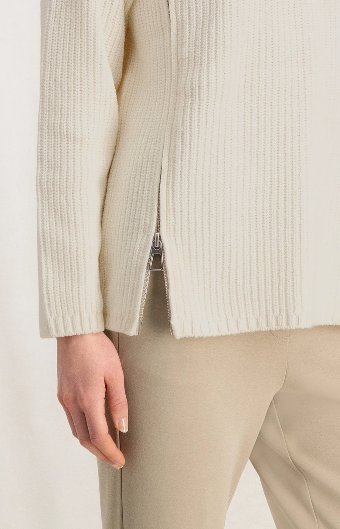 Ribbed Turtleneck with Zips