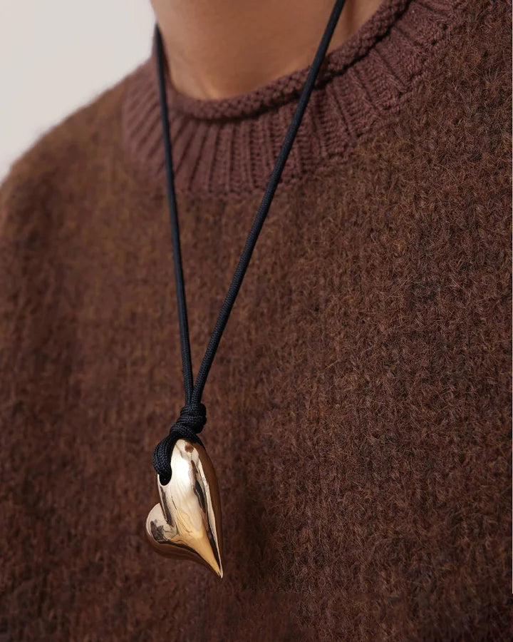 Art Heart On String Necklace