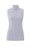 YAYA SLEEVELESS HIGH NECKLINE SWEATER -  EVENING HAZE PURPLE