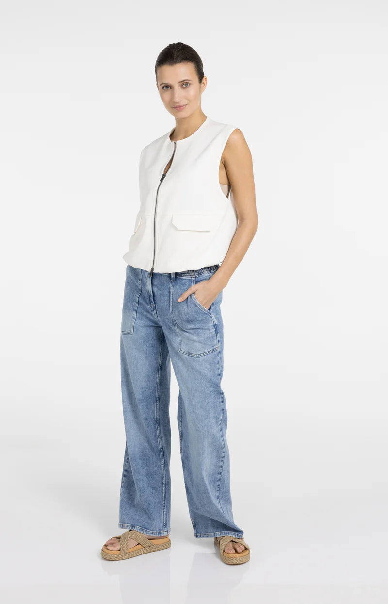 Woven Vest with Balloon Hem
