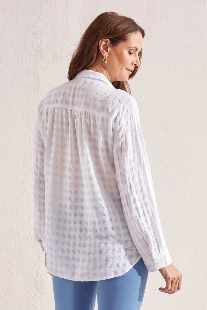 White Block Blouse