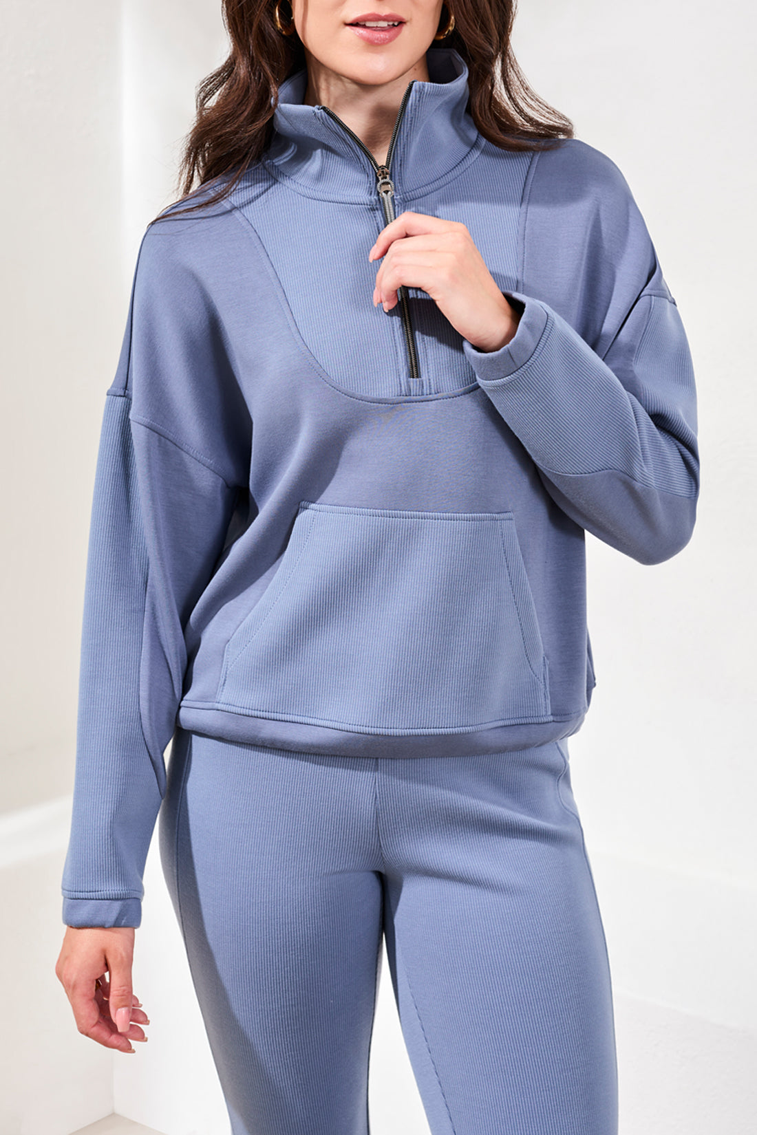 Mock Neck Zip