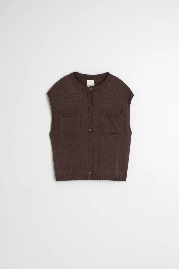 Boxy Vest in Chocolate