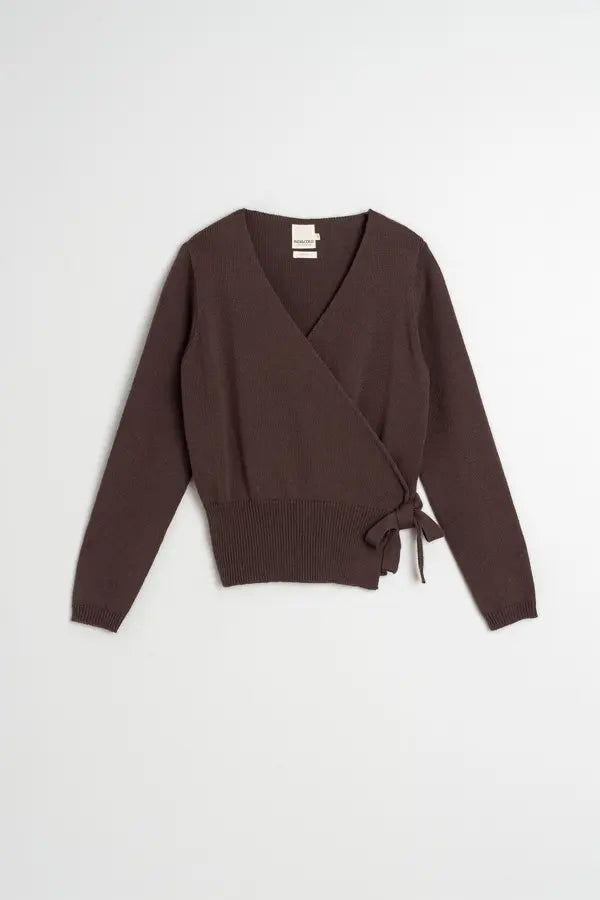 Knit Wrap-Over Cardigan