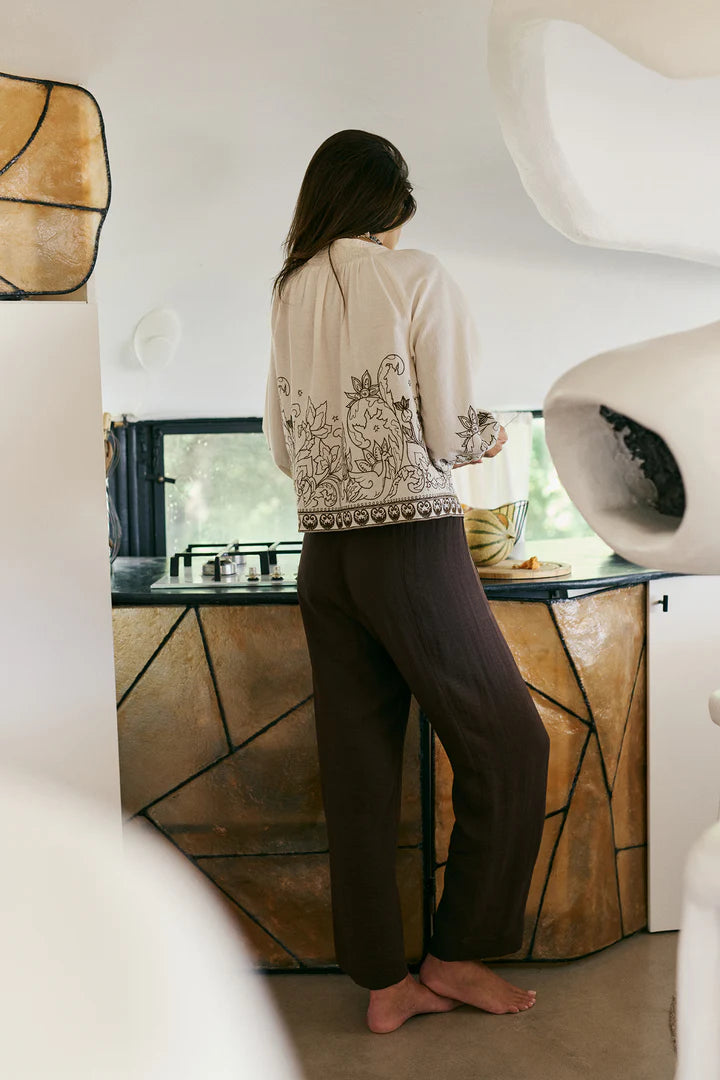 Flowy Pant With Drawstring Chocolate