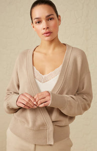 YAYA WRAP CARDIGAN WITH BUTTONS -  PURE CASHMERE