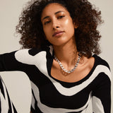 PILGRIM HOPE CURB CHAIN NECKLACE -  SILVER PLATED