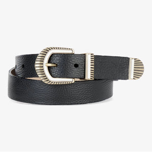 BRAVE LEATHER MYLAH BELT -  WHITE/GOLD
