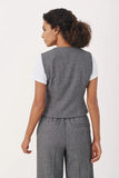 PART TWO RIKKE WAISTCOAT -  BLACK TWEED MELANGE