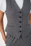 PART TWO RIKKE WAISTCOAT -  BLACK TWEED MELANGE