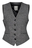PART TWO RIKKE WAISTCOAT -  BLACK TWEED MELANGE