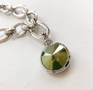 MYKA RHODIUM CIG ROUND PENDENT