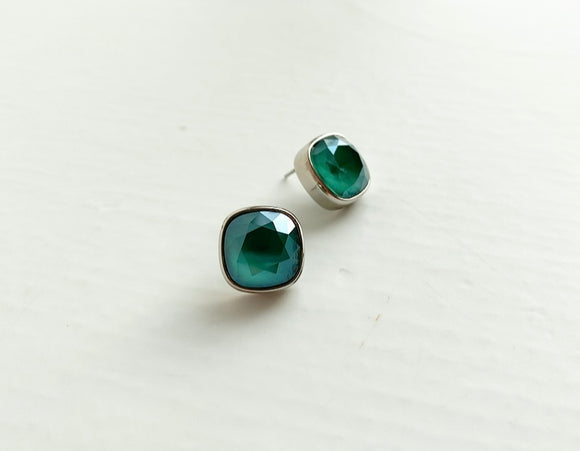 MYKA RHODIUM CUSHION EARRING - RGR