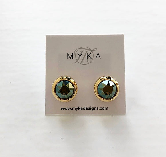 MYKA GOLD CIG SMALL ROUND EARRING