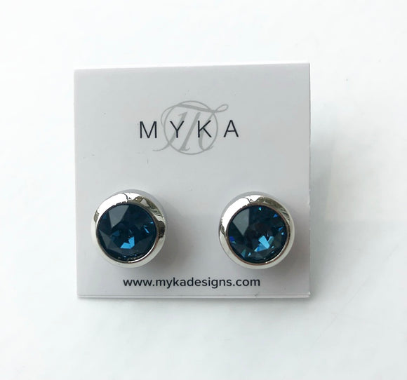 MYKA RHODIUTM SMALL ROUND EARRING - MONT