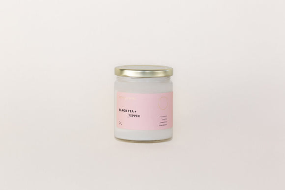 HOMECOMING BLACK TEA + PEPPER SOY WAX CANDLE