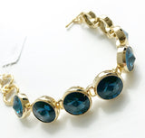 Deep Blue + Gold Rivoli Bracelet
