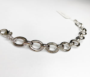 MYKA RHODIUM LINK BRACLET