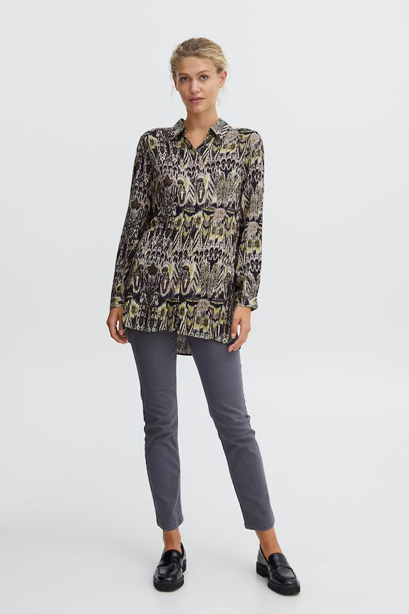 B YOUNG JOSA LONG SHIRT - SEA TURTLE MIX