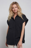 YAYA SLEEVELESS SHIRT JACKET -  BLACK BEAUTY